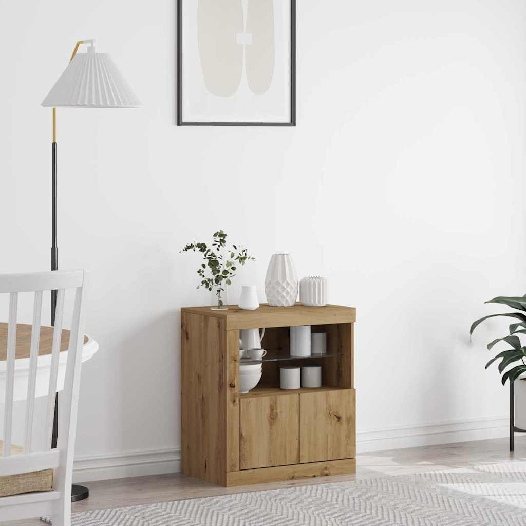 LED Sideboard Brun 60,5 x 37 x 67 cm Konstrueret træ