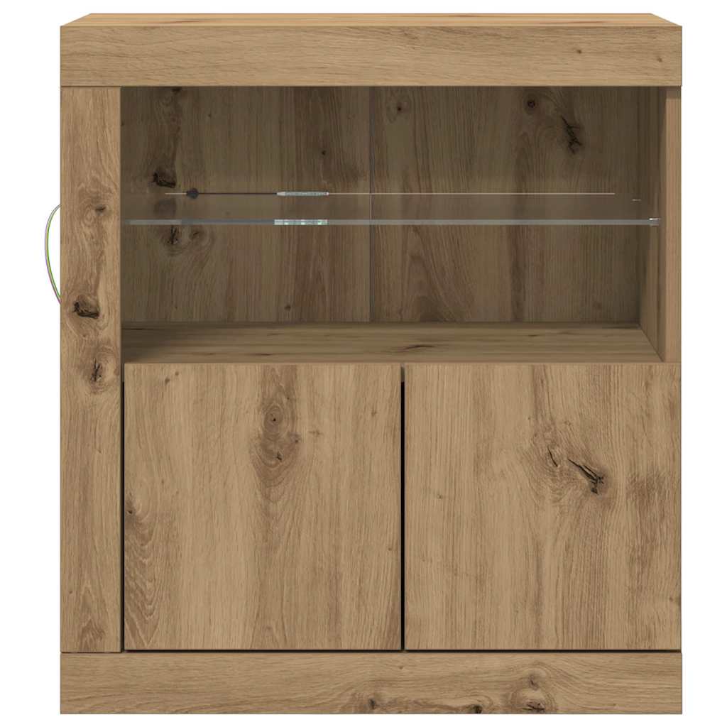 LED Sideboard Brun 60,5 x 37 x 67 cm Konstrueret træ