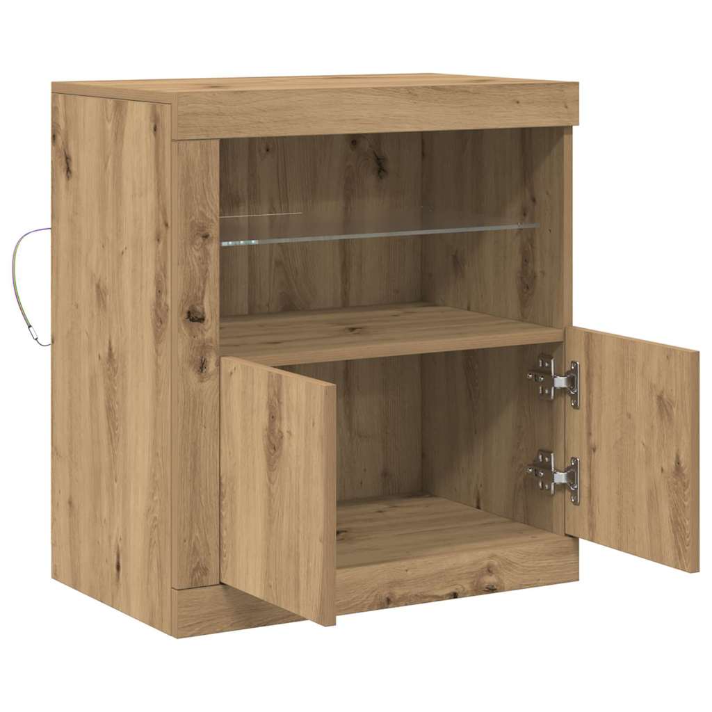 LED Sideboard Brun 60,5 x 37 x 67 cm Konstrueret træ
