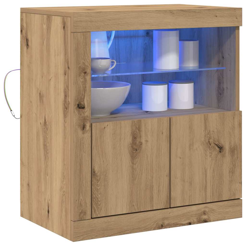 LED Sideboard Brun 60,5 x 37 x 67 cm Konstrueret træ