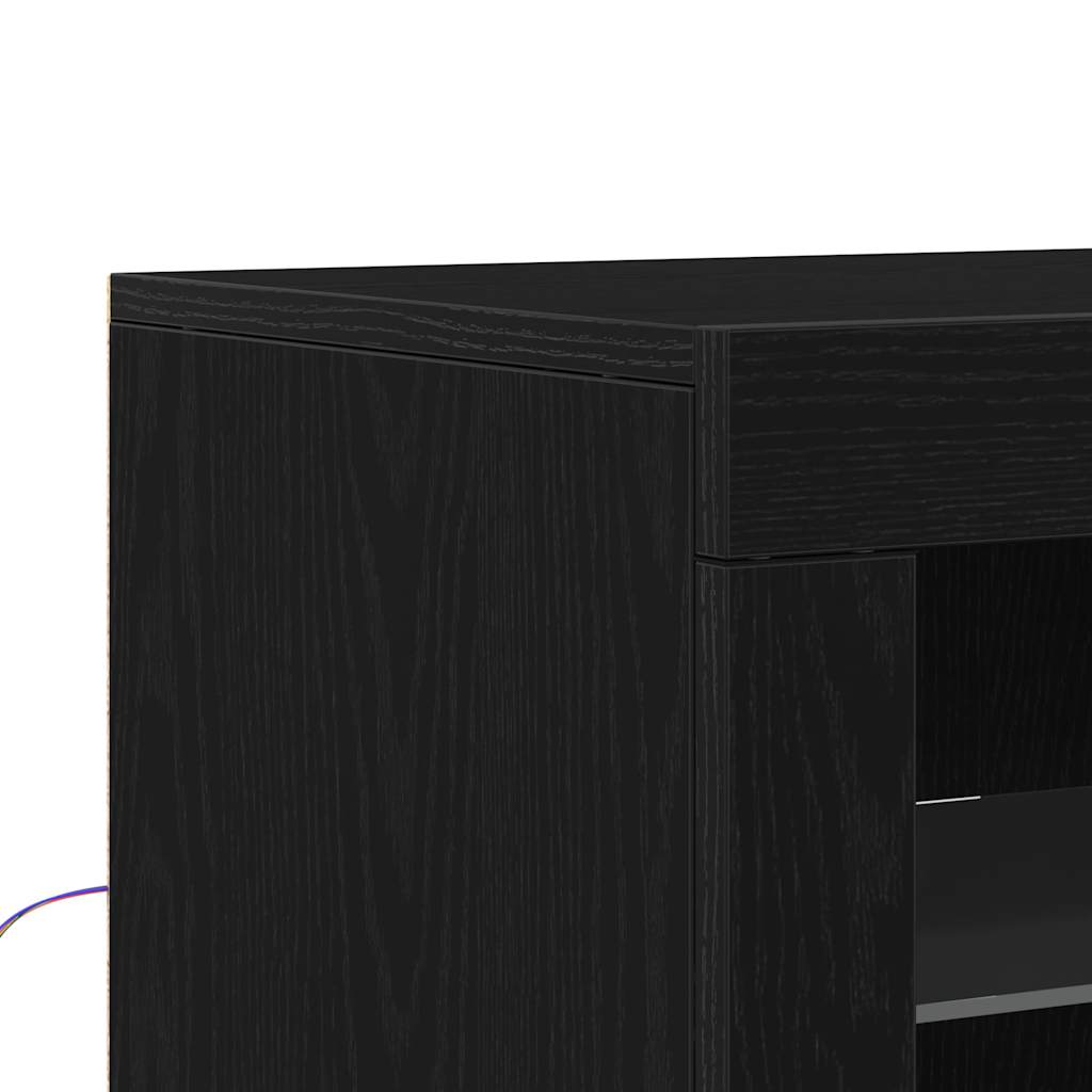 LED Sideboard Sort 41 x 37 x 100 cm Konstrueret træ