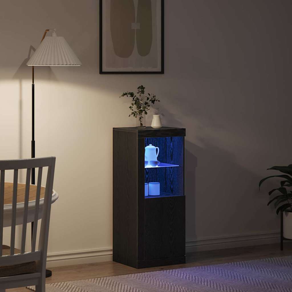 LED Sideboard Sort 41 x 37 x 100 cm Konstrueret træ