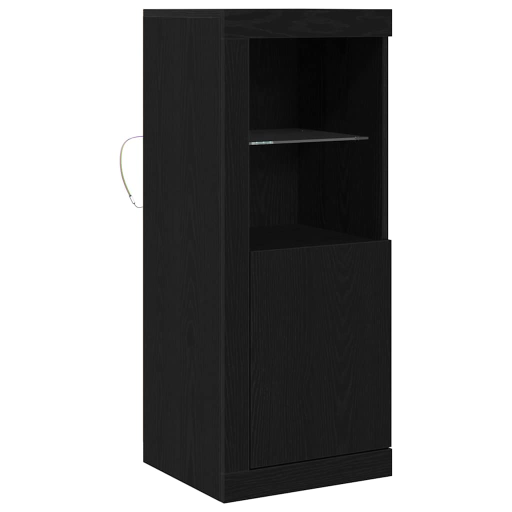 LED Sideboard Sort 41 x 37 x 100 cm Konstrueret træ