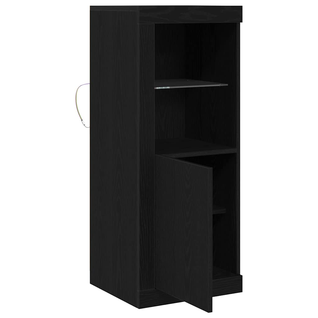LED Sideboard Sort 41 x 37 x 100 cm Konstrueret træ