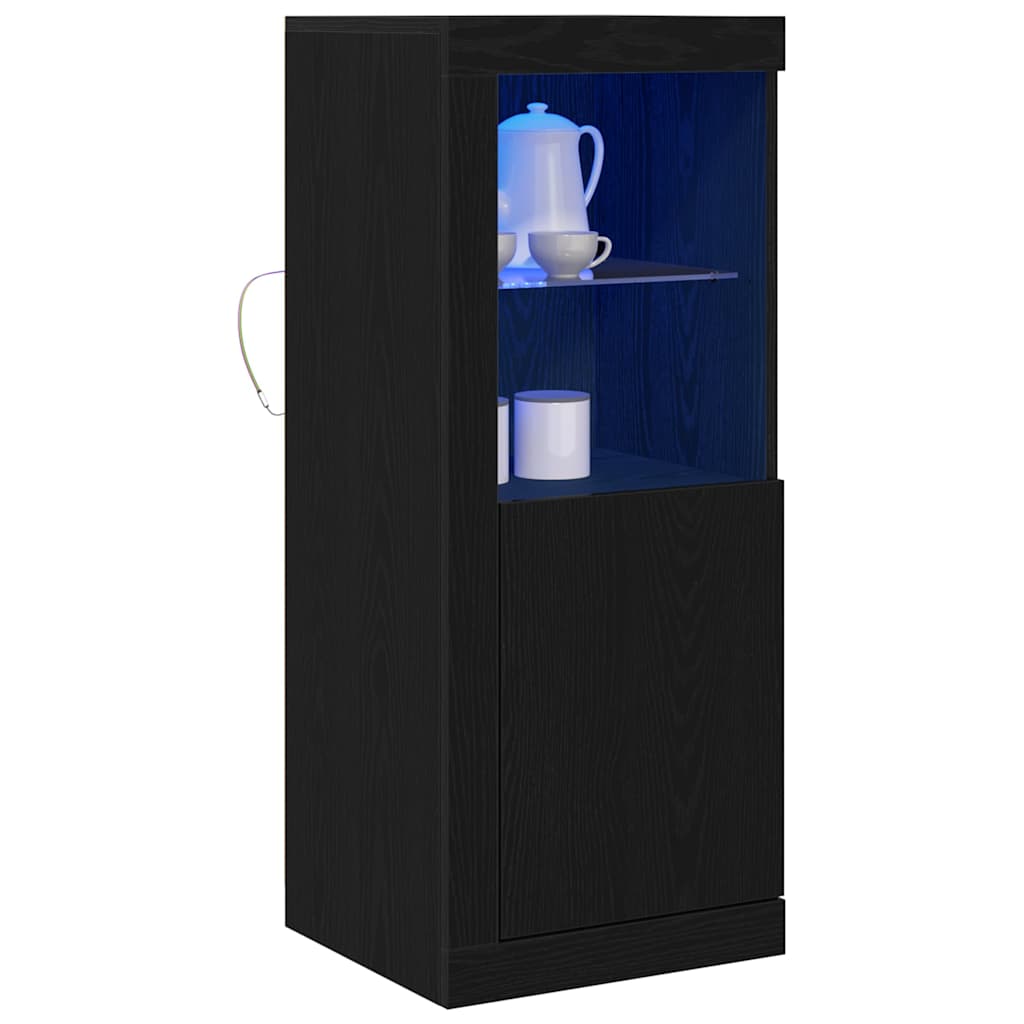 LED Sideboard Sort 41 x 37 x 100 cm Konstrueret træ