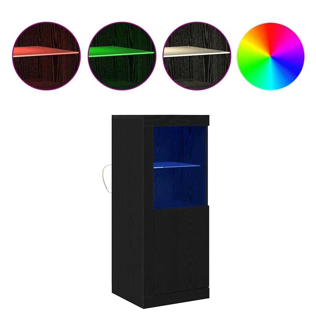 LED Sideboard Sort 41 x 37 x 100 cm Konstrueret træ