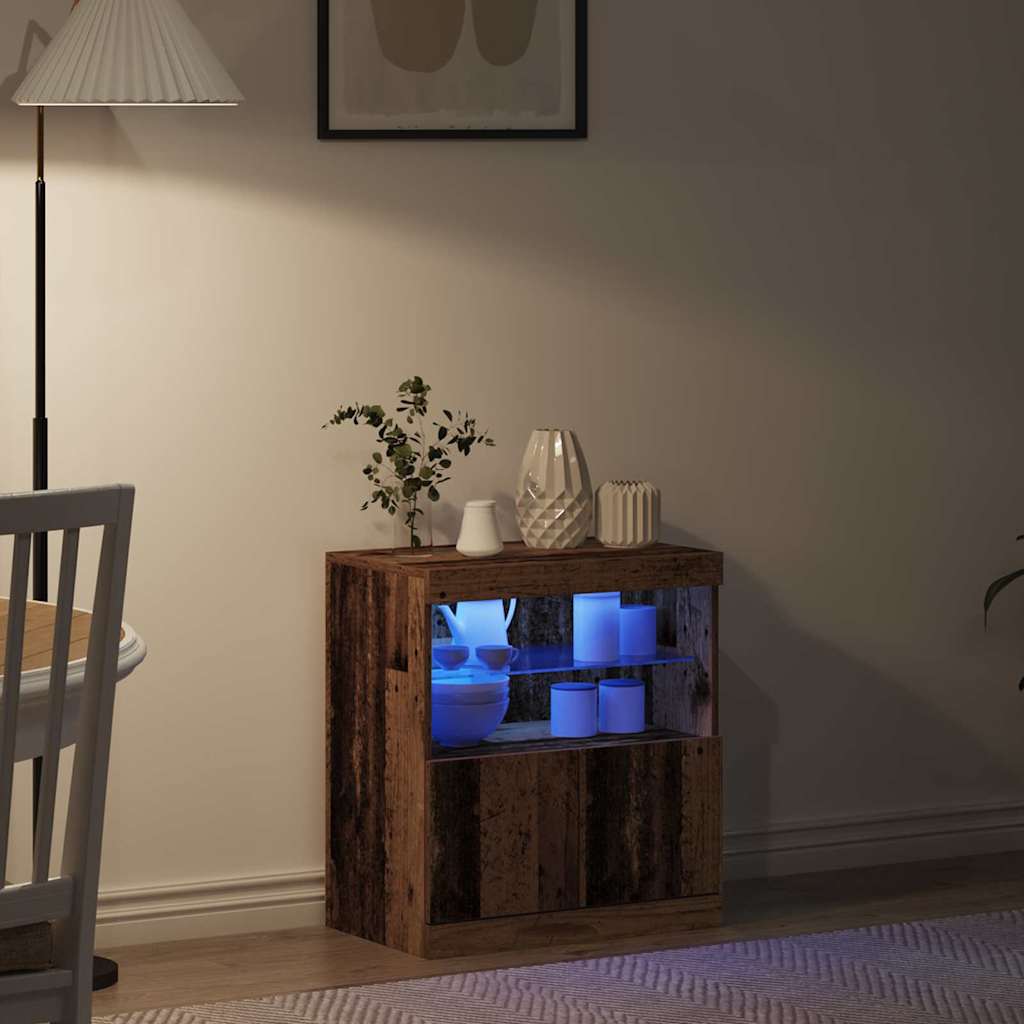 LED Sideboard Brun 60,5 x 37 x 67 cm Konstrueret træ