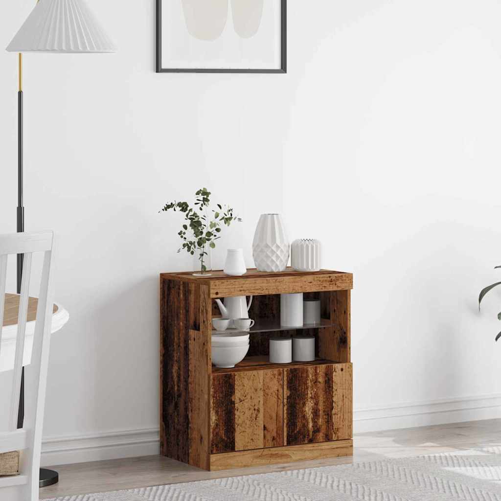 LED Sideboard Brun 60,5 x 37 x 67 cm Konstrueret træ