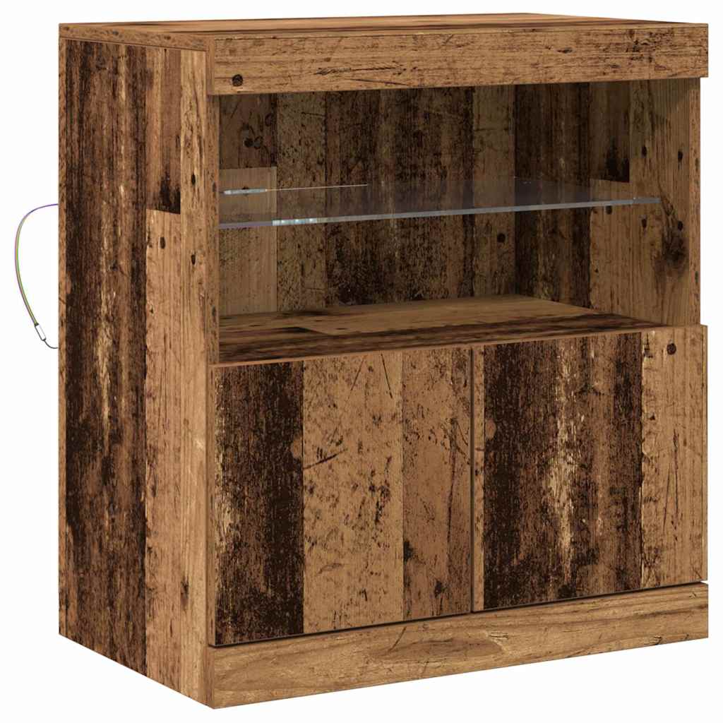 LED Sideboard Brun 60,5 x 37 x 67 cm Konstrueret træ