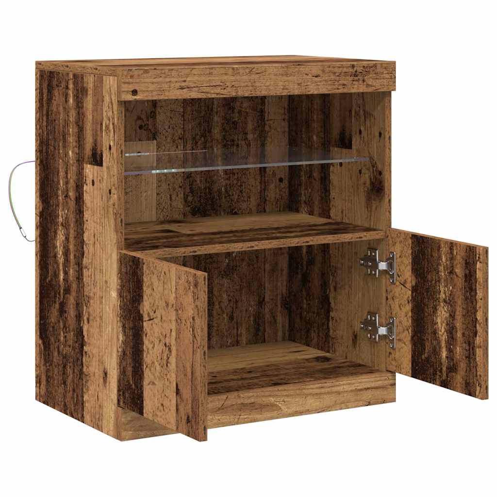 LED Sideboard Brun 60,5 x 37 x 67 cm Konstrueret træ