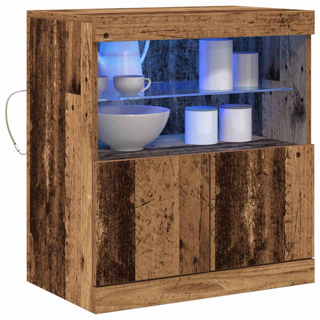 LED Sideboard Brun 60,5 x 37 x 67 cm Konstrueret træ