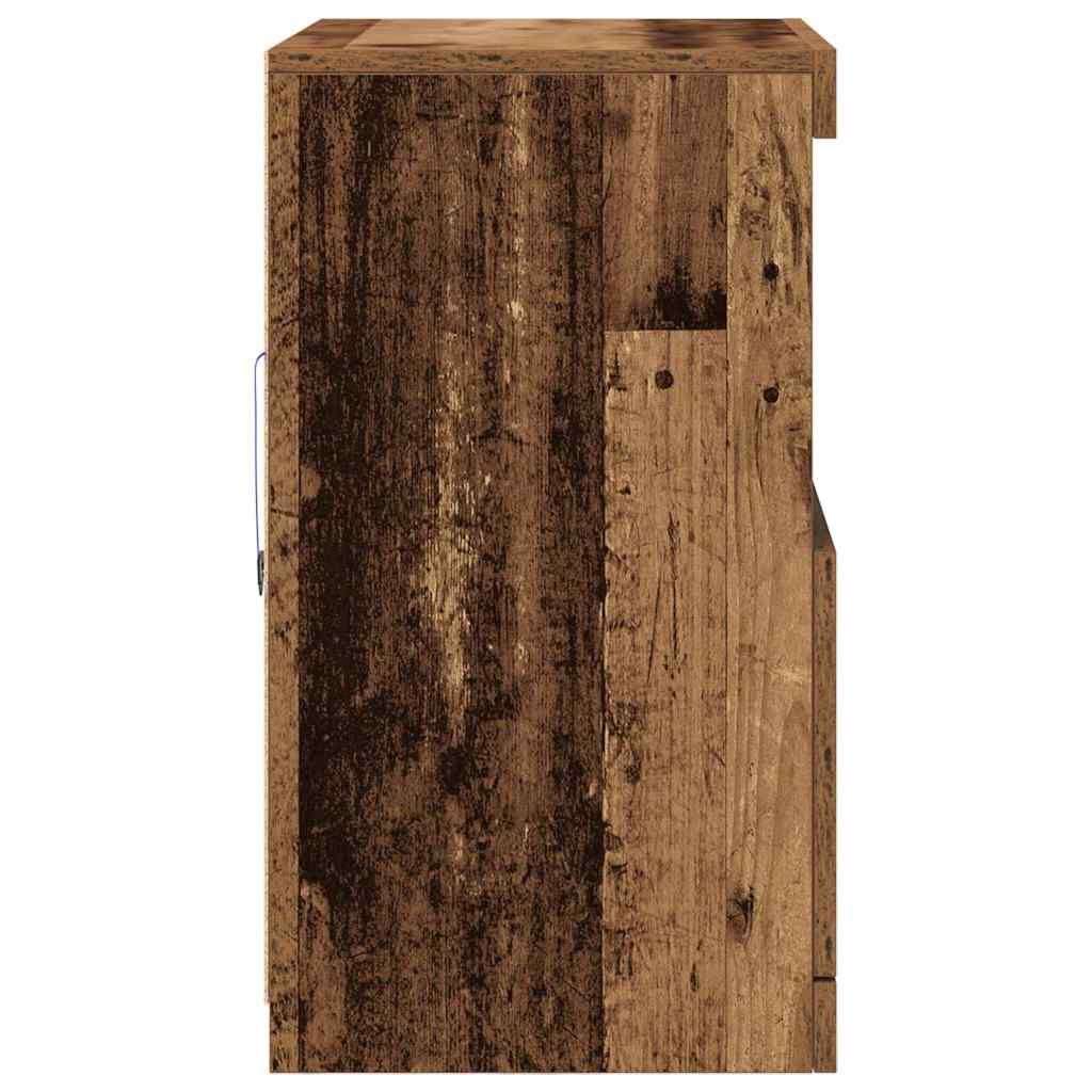 LED Sideboard Brun 60,5 x 37 x 67 cm Konstrueret træ