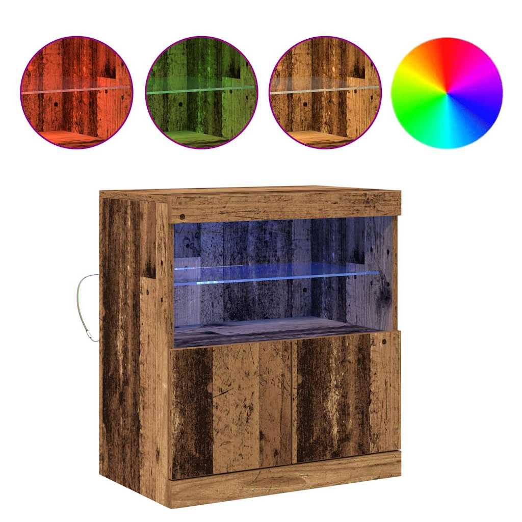 LED Sideboard Brun 60,5 x 37 x 67 cm Konstrueret træ