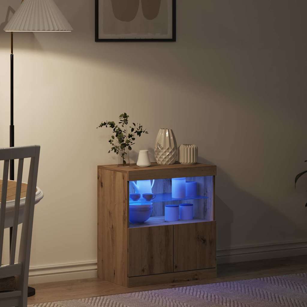 LED Sideboard Brun 60,5 x 37 x 67 cm Konstrueret træ