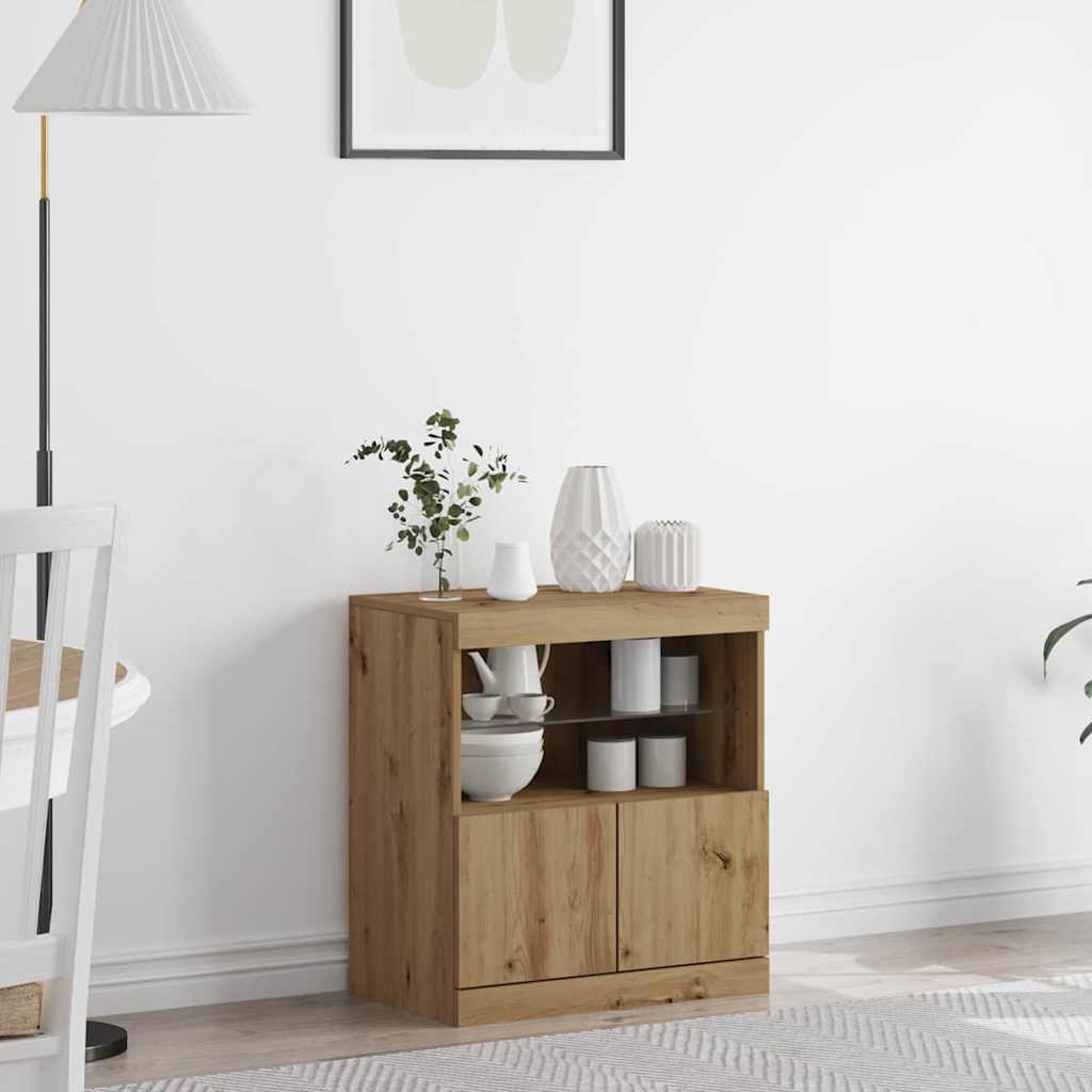 LED Sideboard Brun 60,5 x 37 x 67 cm Konstrueret træ