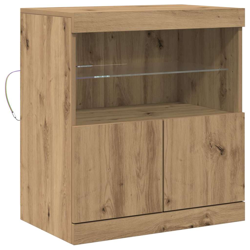 LED Sideboard Brun 60,5 x 37 x 67 cm Konstrueret træ