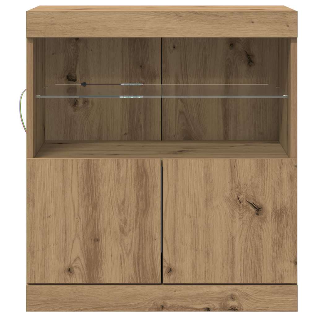 LED Sideboard Brun 60,5 x 37 x 67 cm Konstrueret træ