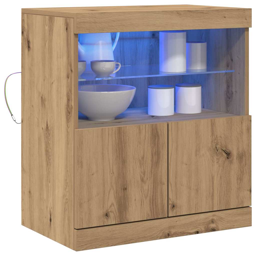 LED Sideboard Brun 60,5 x 37 x 67 cm Konstrueret træ