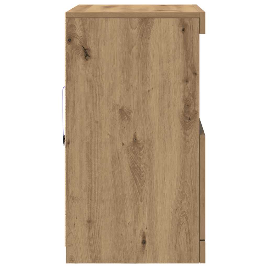 LED Sideboard Brun 60,5 x 37 x 67 cm Konstrueret træ