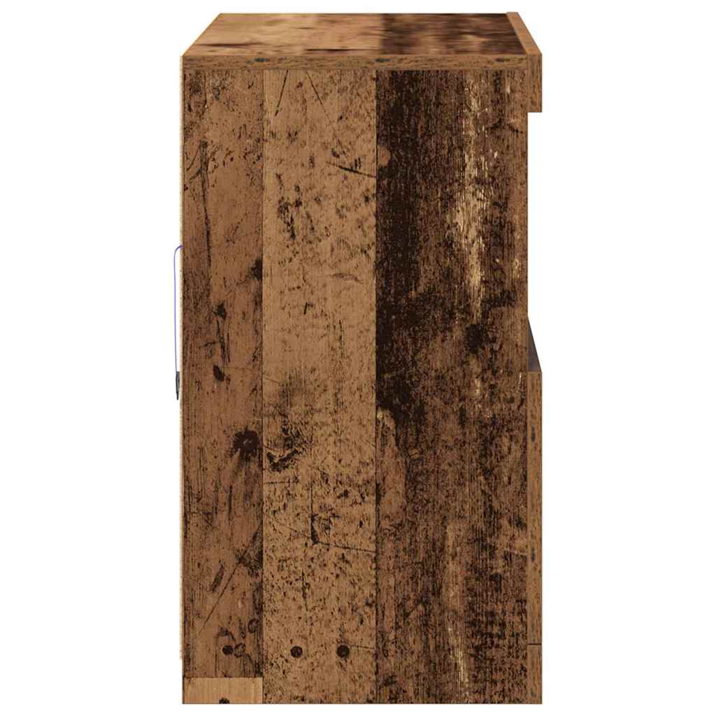 LED Sideboard Brun 81 x 37 x 66,5 cm Konstrueret træ