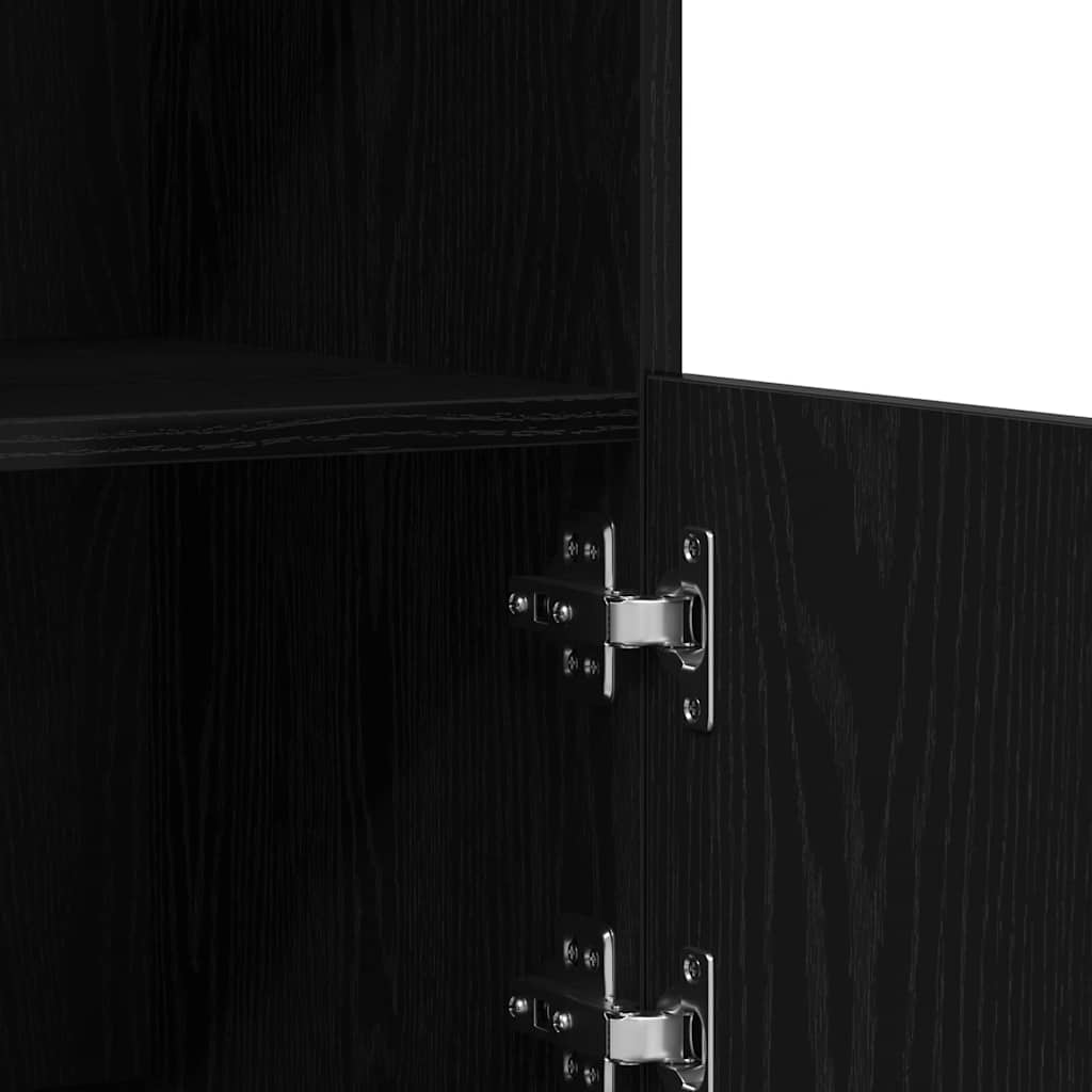 LED Sideboard Sort 81 x 37 x 66,5 cm Konstrueret træ