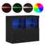 LED Sideboard Sort 81 x 37 x 66,5 cm Konstrueret træ