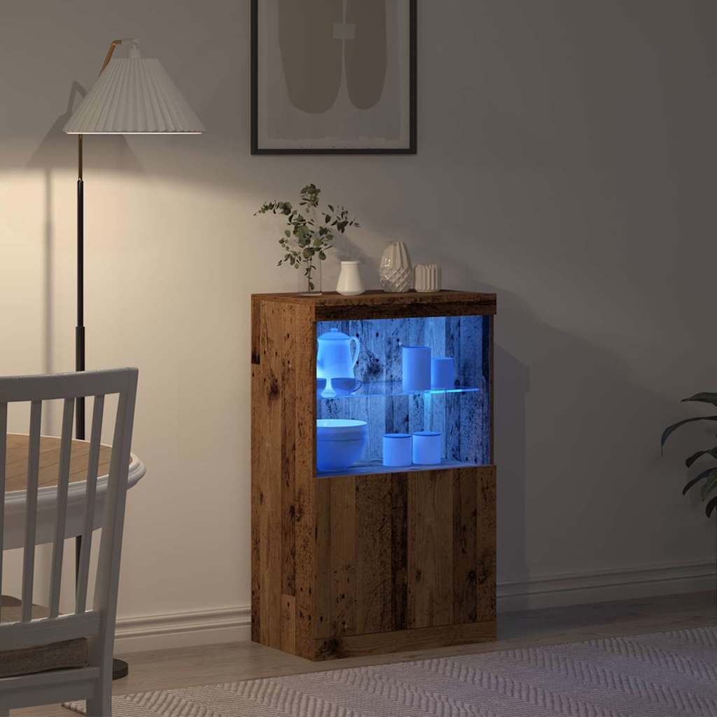 LED Sideboard Brun 60 x 37 x 100 cm Konstrueret træ