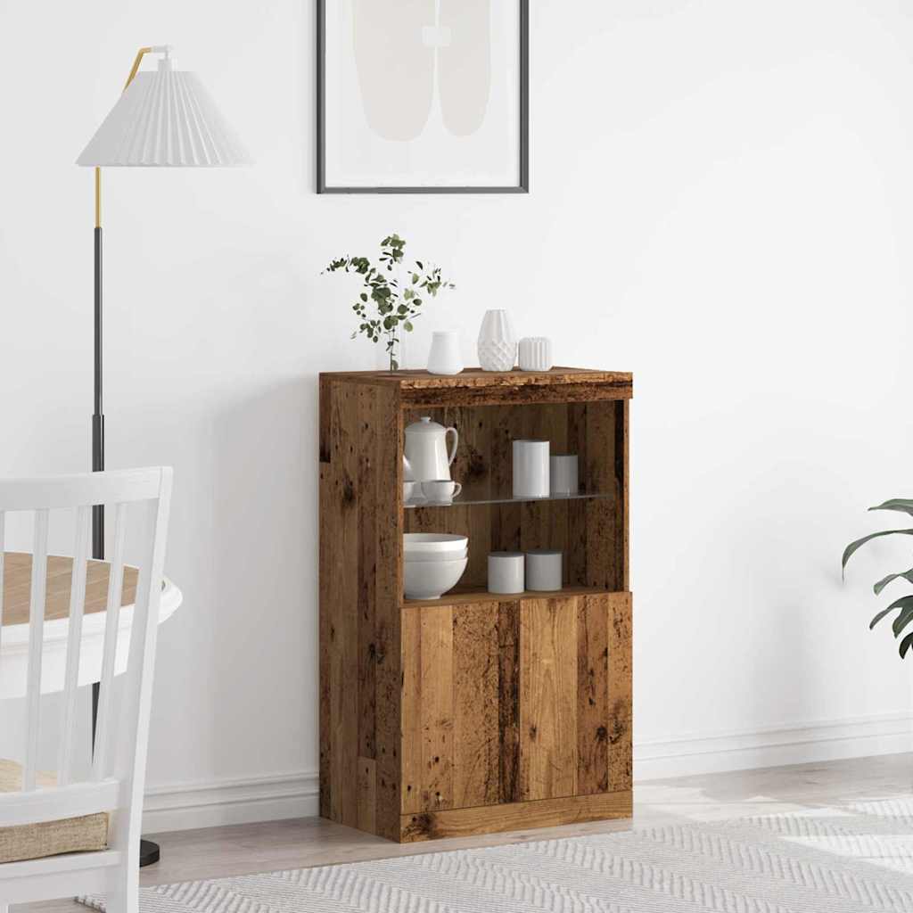 LED Sideboard Brun 60 x 37 x 100 cm Konstrueret træ