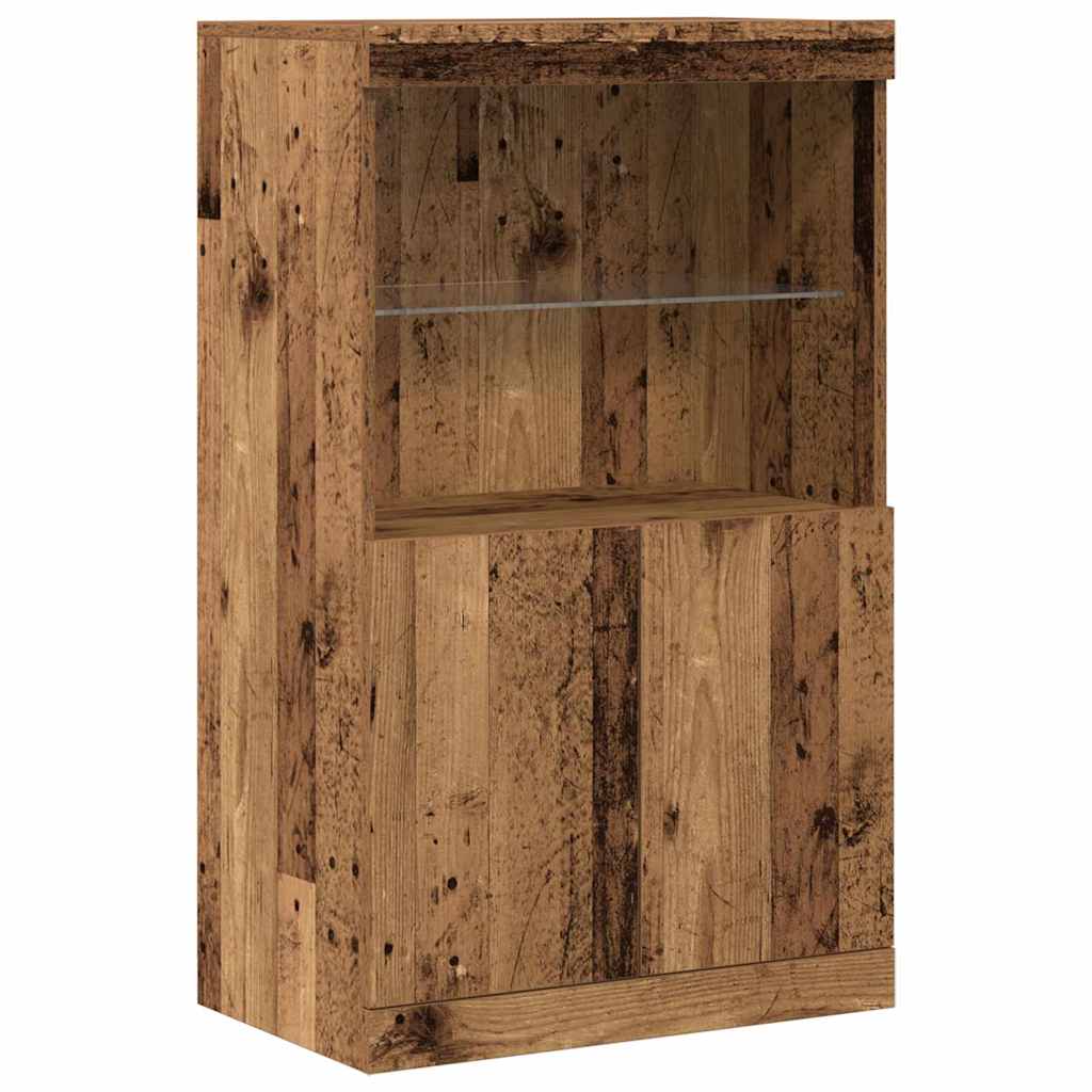 LED Sideboard Brun 60 x 37 x 100 cm Konstrueret træ