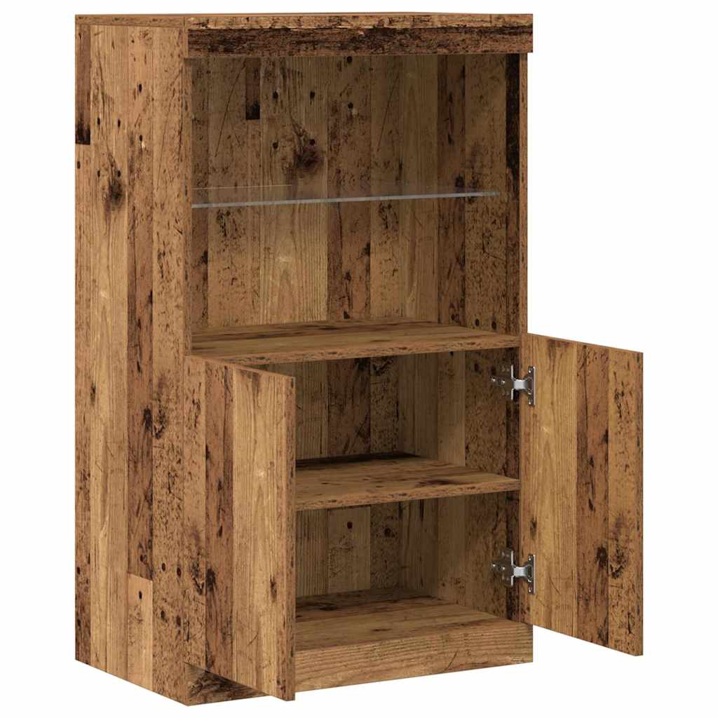 LED Sideboard Brun 60 x 37 x 100 cm Konstrueret træ