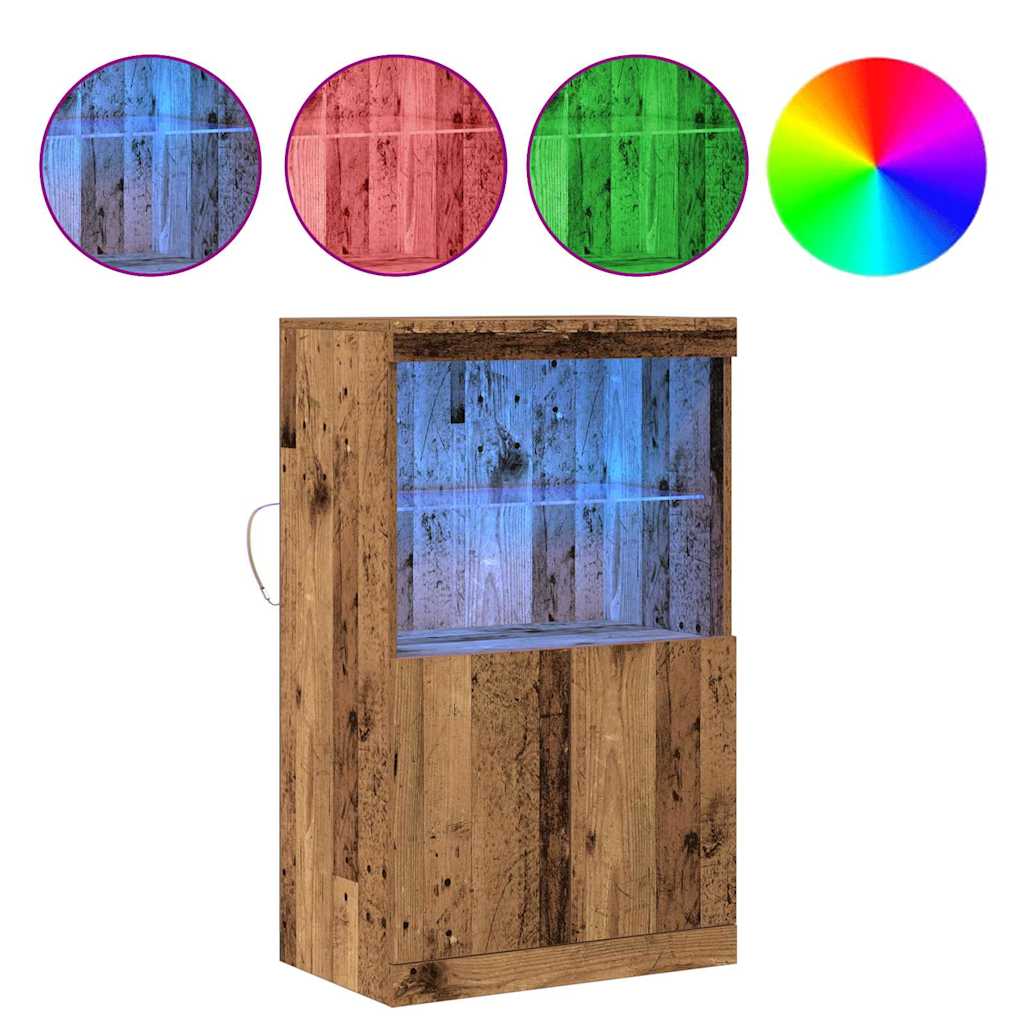 LED Sideboard Brun 60 x 37 x 100 cm Konstrueret træ