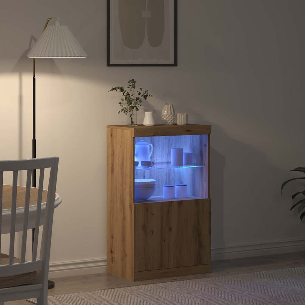 LED Sideboard Brun 60 x 37 x 100 cm Konstrueret træ