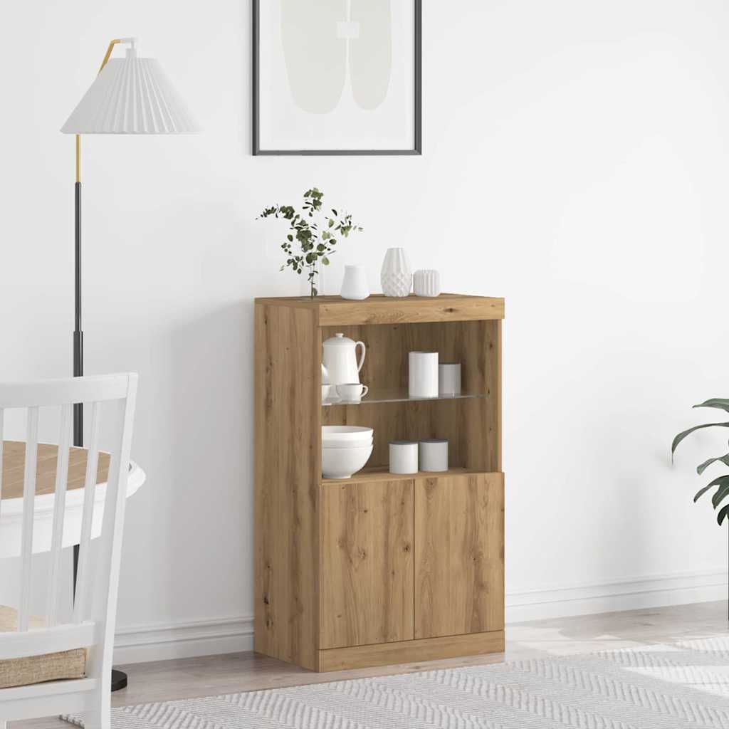 LED Sideboard Brun 60 x 37 x 100 cm Konstrueret træ