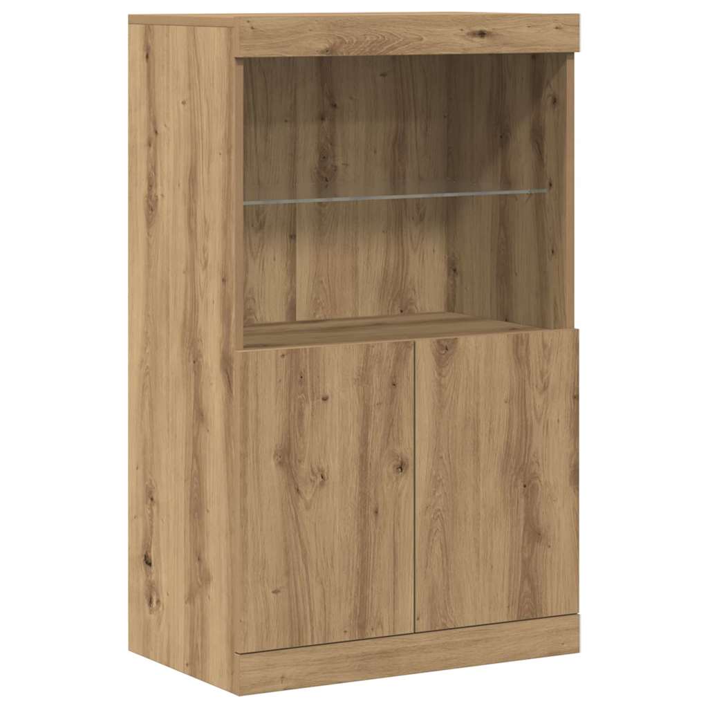 LED Sideboard Brun 60 x 37 x 100 cm Konstrueret træ