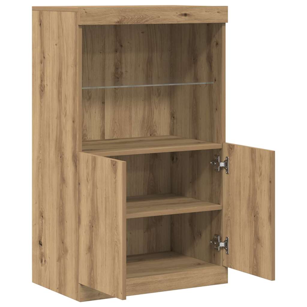 LED Sideboard Brun 60 x 37 x 100 cm Konstrueret træ