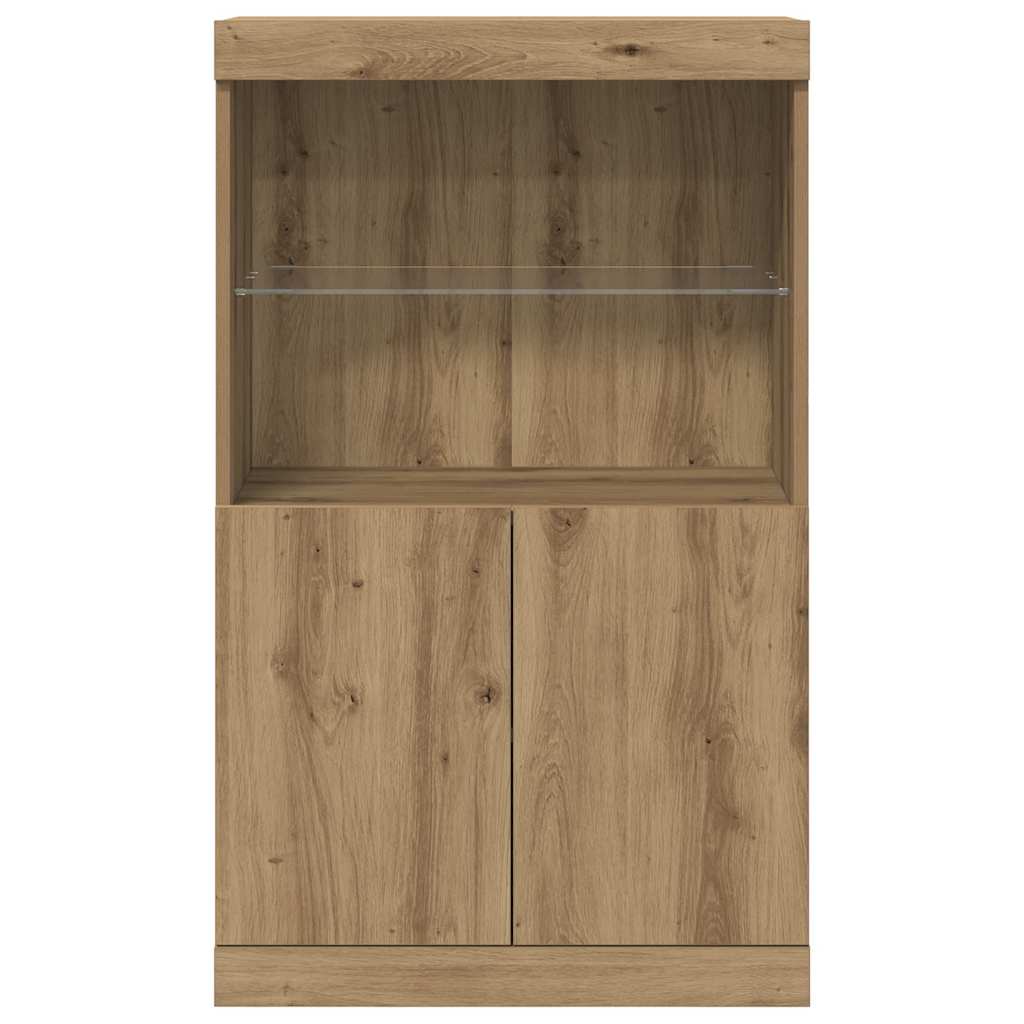 LED Sideboard Brun 60 x 37 x 100 cm Konstrueret træ