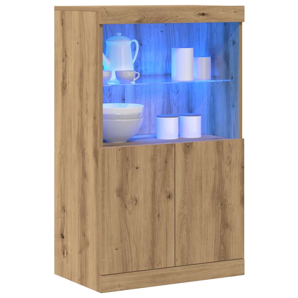 LED Sideboard Brun 60 x 37 x 100 cm Konstrueret træ