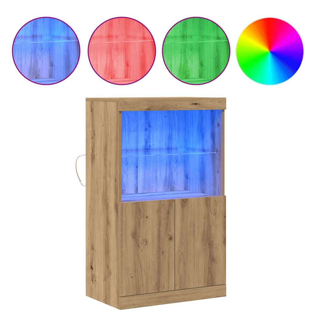 LED Sideboard Brun 60 x 37 x 100 cm Konstrueret træ