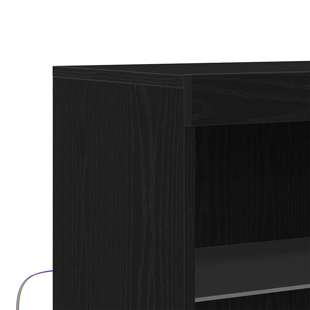 LED Sideboard Sort 60 x 37 x 100 cm Konstrueret træ