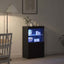 LED Sideboard Sort 60 x 37 x 100 cm Konstrueret træ
