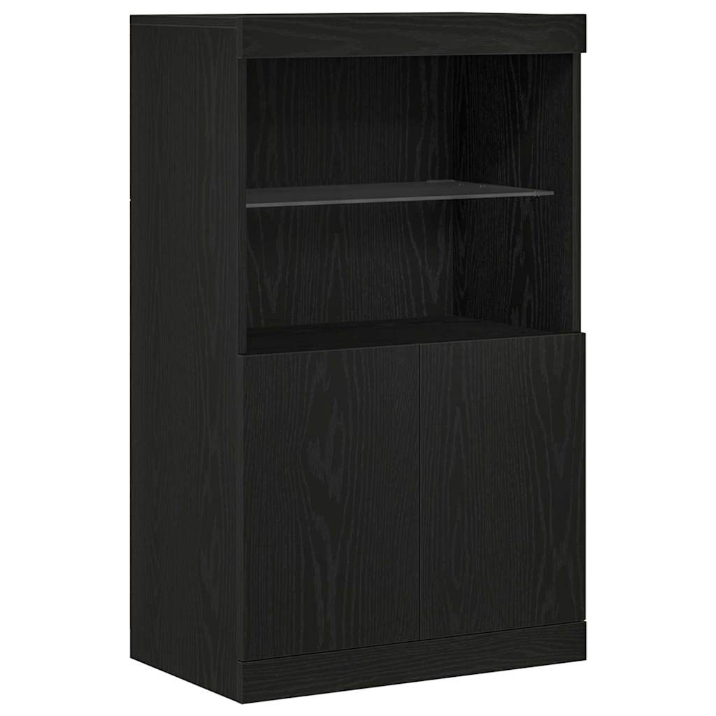 LED Sideboard Sort 60 x 37 x 100 cm Konstrueret træ