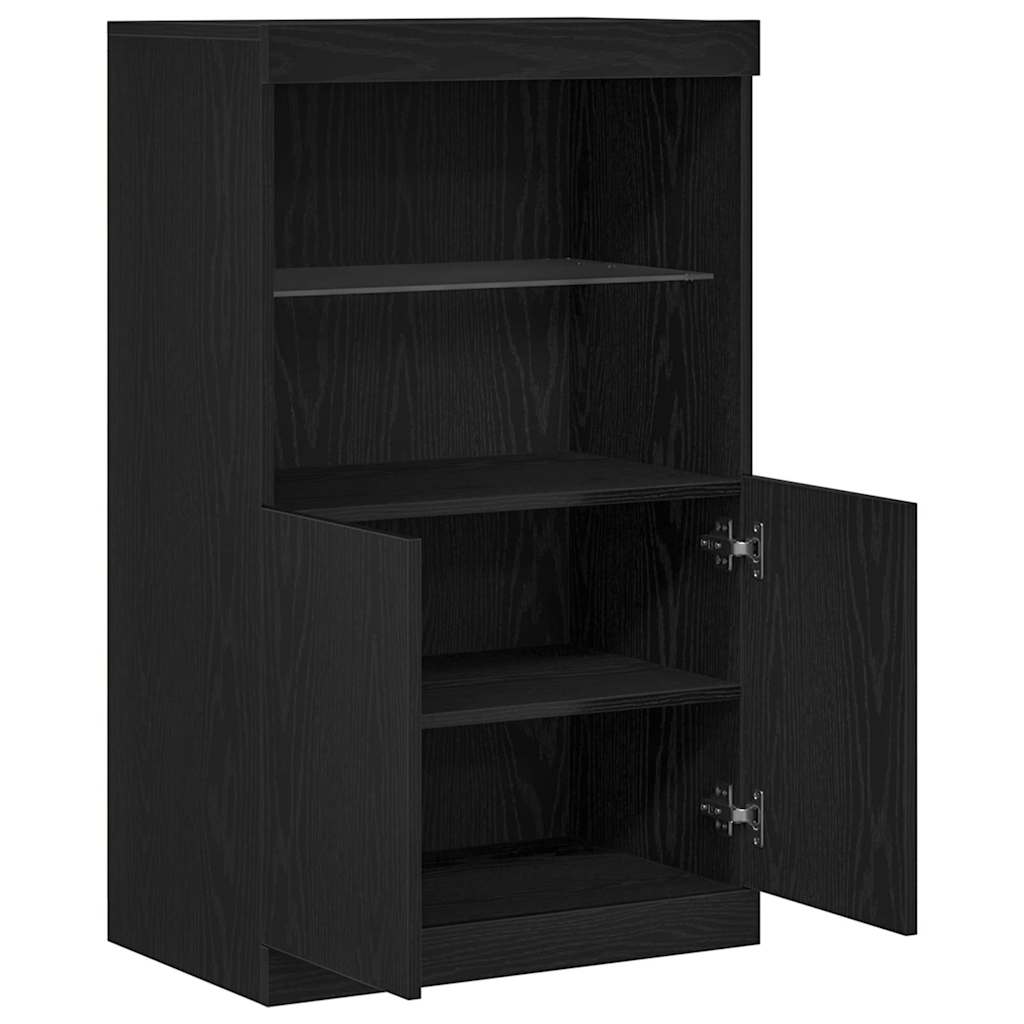 LED Sideboard Sort 60 x 37 x 100 cm Konstrueret træ