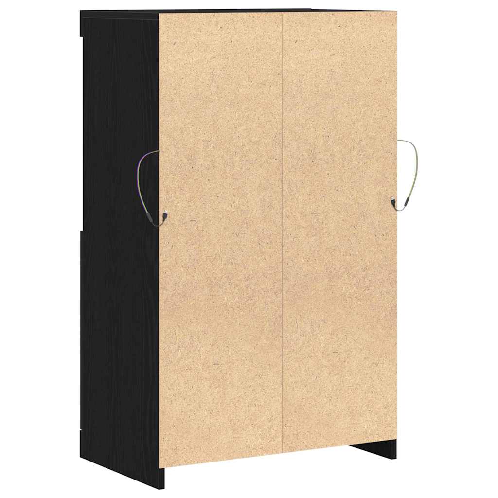 LED Sideboard Sort 60 x 37 x 100 cm Konstrueret træ