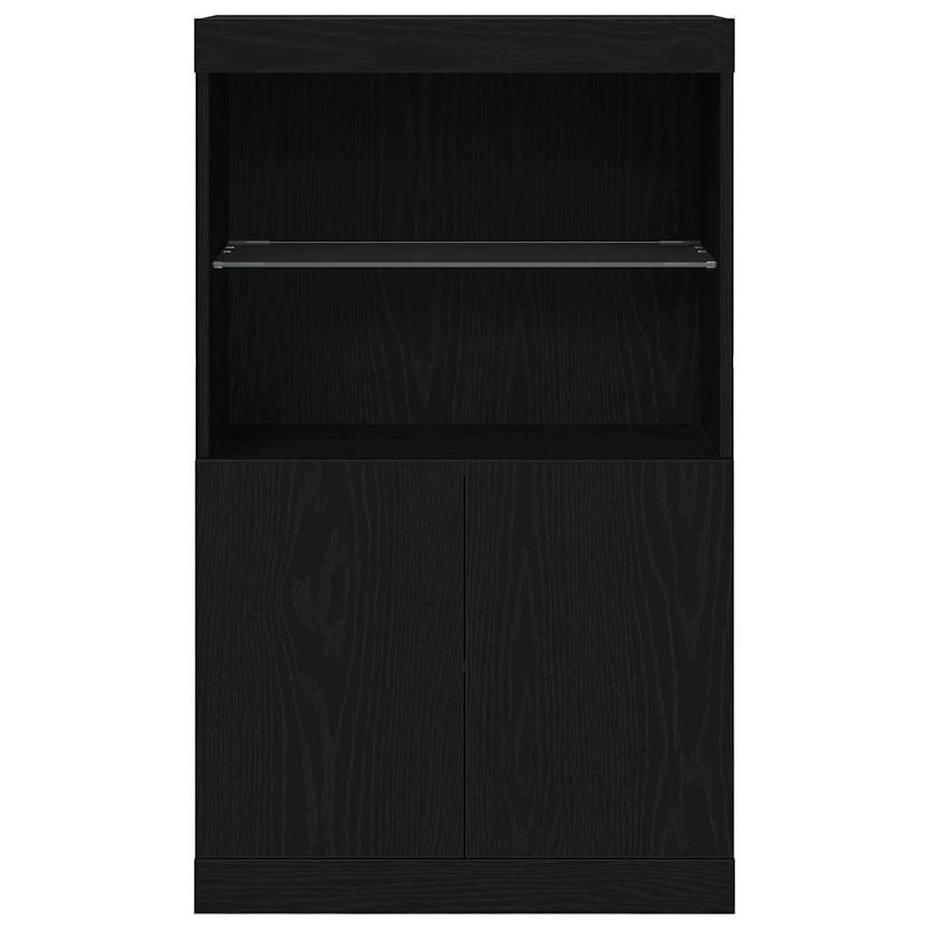 LED Sideboard Sort 60 x 37 x 100 cm Konstrueret træ