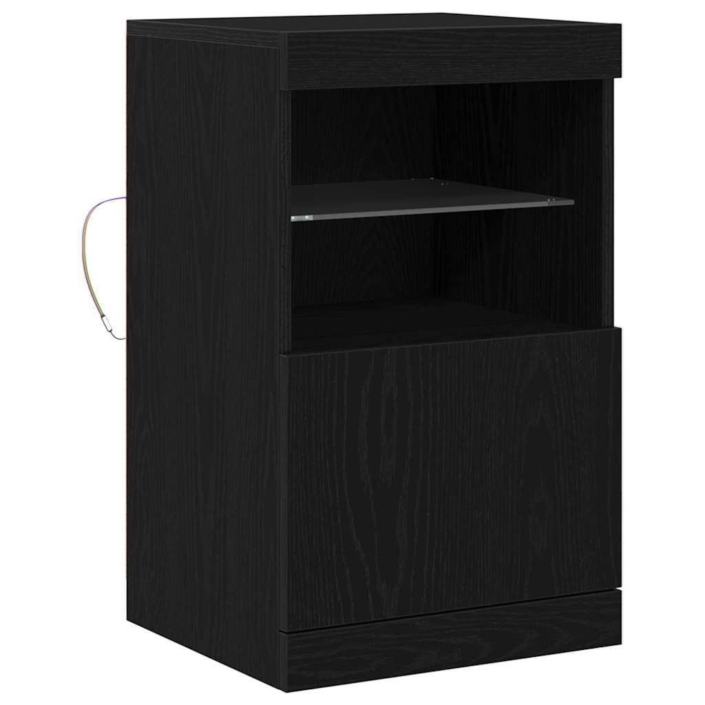 LED Sideboard Sort eg 41 x 37 x 67 cm Konstrueret træ