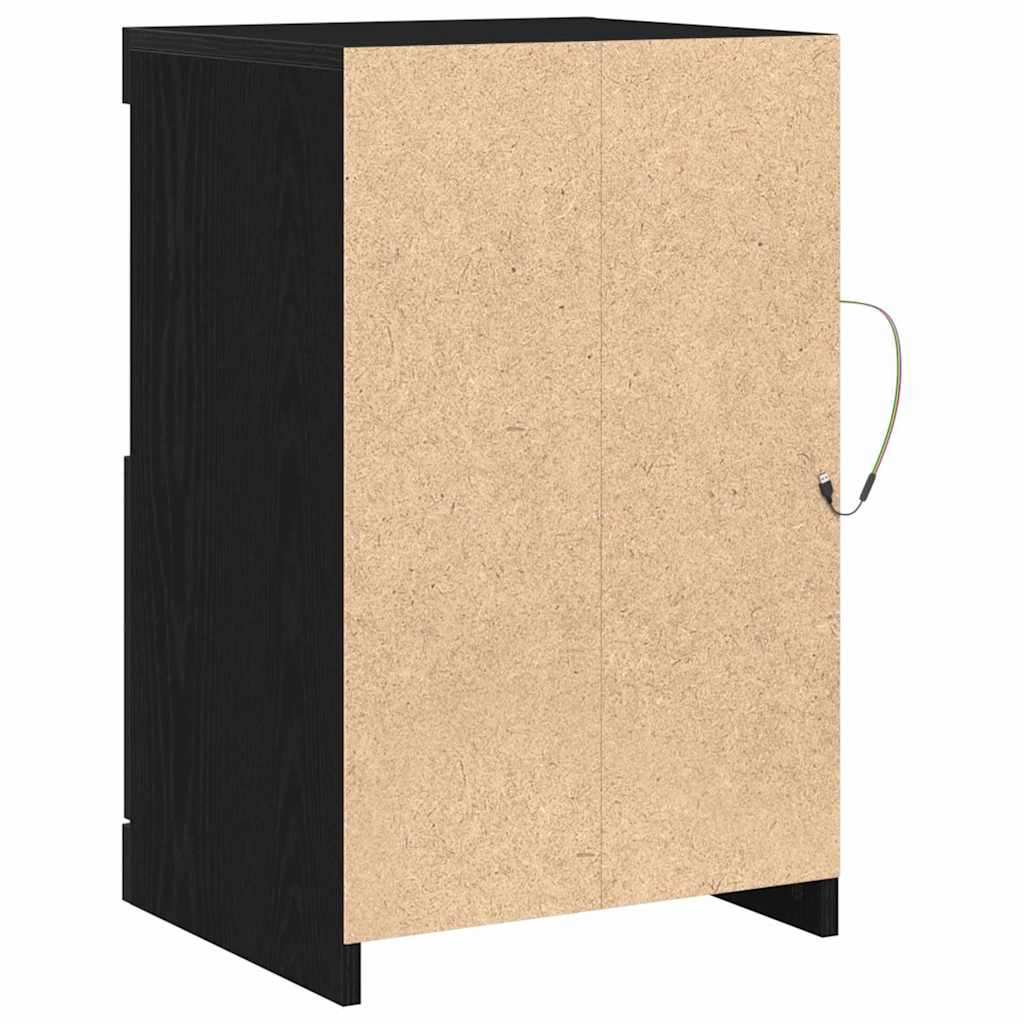 LED Sideboard Sort eg 41 x 37 x 67 cm Konstrueret træ