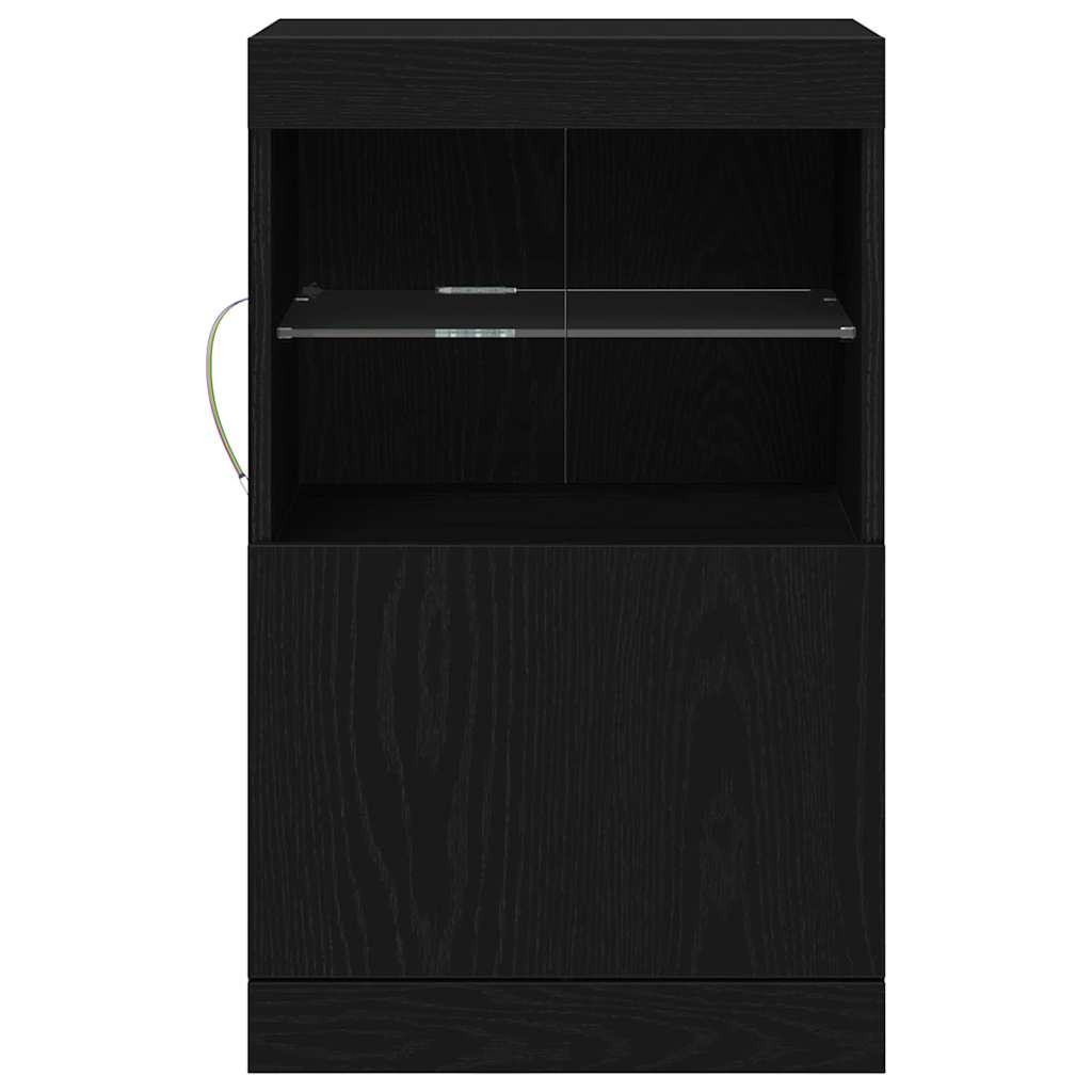 LED Sideboard Sort eg 41 x 37 x 67 cm Konstrueret træ