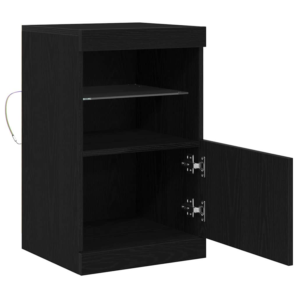 LED Sideboard Sort eg 41 x 37 x 67 cm Konstrueret træ
