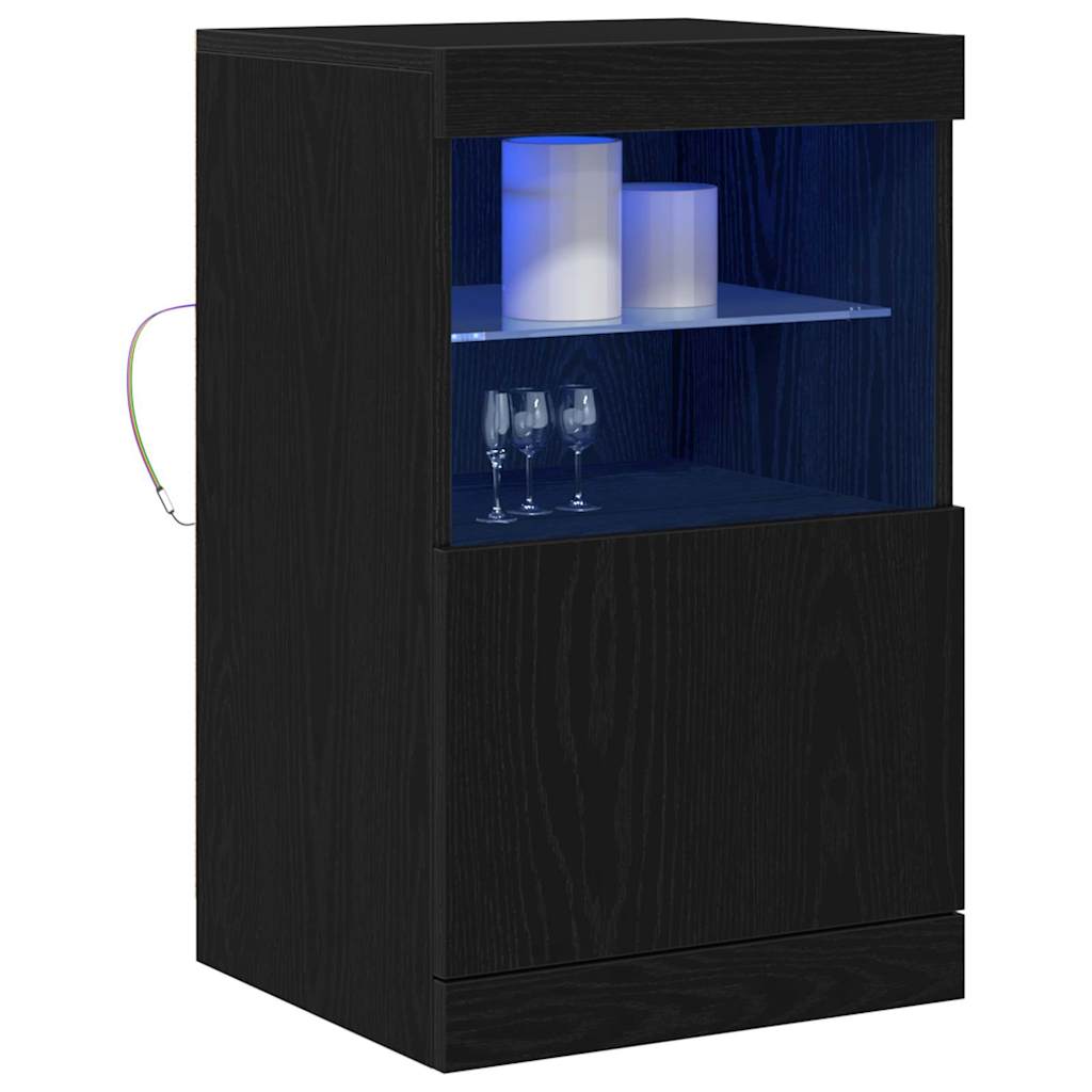 LED Sideboard Sort eg 41 x 37 x 67 cm Konstrueret træ
