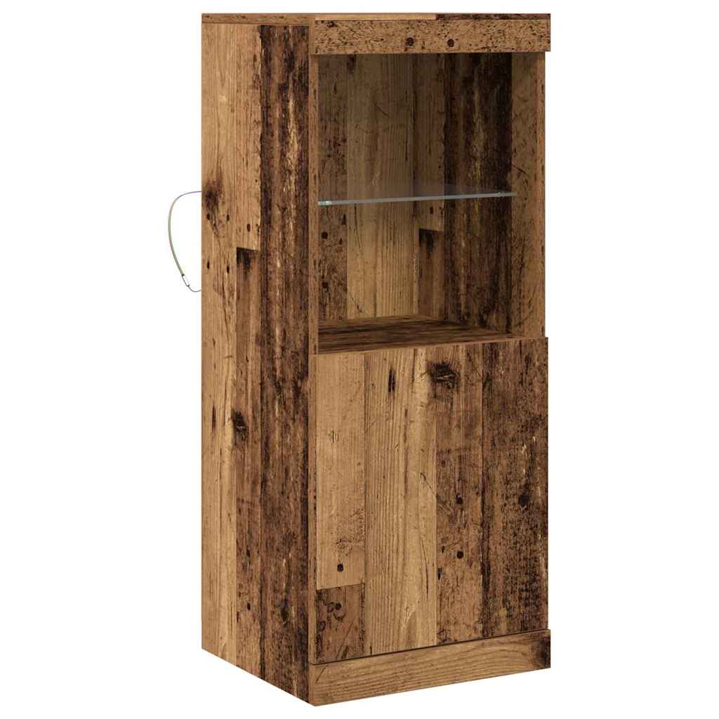 LED Sideboard Gammelt træ 41 x 37 x 100 cm Konstrueret træ
